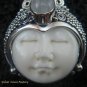 925 Silver Three Moonstone Goddess Pendant GDP-843-KT