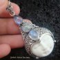 925 Silver Three Moonstone Goddess Pendant GDP-843-KT