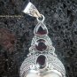 Sterling Silver Three Garnet Goddess Pendant GDP-842-KT