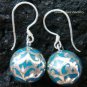 925 Silver Filigree Blue Chime Ball Earrings CBE-104-KA