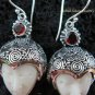 925 Silver & Garnet Goddess Earrings GDE-826-PS