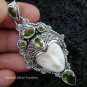 Sterling Silver & Six Peridot Goddess Pendant GDP-869-PS