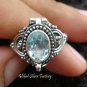 925 Silver Blue Topaz Locket Ring LR-517-KT