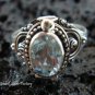 925 Silver Blue Topaz Locket Ring LR-517-KT