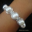 Sterling Silver & Nine Round Pearls Bracelet SBB-304-KT
