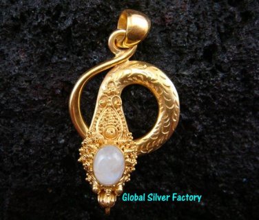 Silver & 22kt Gold Plated Snake Pendant GPP-103-NY