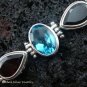 Sterling Silver Blue Topaz and Garnet Bracelet SBB-102-KT