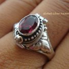 Sterling Silver Garnet Poison Locket Ring LR-156-KT