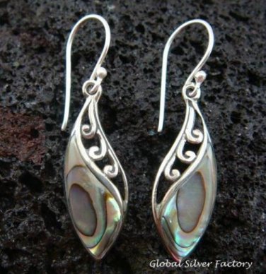 Sterling Silver Paua Shell Earrings ER-428-NY