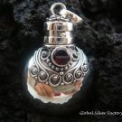 Sterling Silver Garnet Perfume Pendant PP-194-KT
