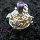 Silver Amethyst Frog Design Harmony Ball Pendant HB-196-NM