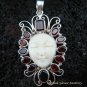 Silver & 12 Garnet Gemstone Goddess pendant GDP-218-KT