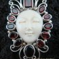 Silver & 12 Garnet Gemstone Goddess pendant GDP-218-KT