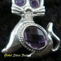 925 Silver Amethyst Cat Pendant SP-341-KT
