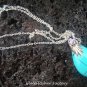 925 Silver Turquoise (syn) & Amethyst Necklace SJ-212-KT