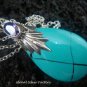 925 Silver Turquoise (syn) & Amethyst Necklace SJ-212-KT