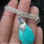 925 Silver Turquoise (syn) & Amethyst Necklace SJ-212-KT
