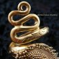 925 Silver & 22kt GP Moonstone Snake Ring GPR-119-NY