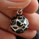 Silver Filigree Black Chime Ball Pendant CH-109-KT