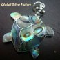 Sterling Silver Paua Abalone Shell Turtle Pendant SP-195-KA