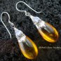 Silver Amethyst & Synthetic Amber Teardrop Earrings SJ-101-KT