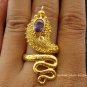 925 Silver & 22kt GP Amethyst Snake Ring GPR-117-NY