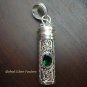 Sterling Silver Green Quartz Perfume Pendant PP-202-KT
