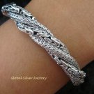 925 Silver Borobudur & Dragon Bone Twisted Bracelet SBB-328-PS