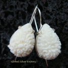 925 Silver Carved Flower Design Earrings ER-512-KA