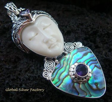 Sterling Silver Paua Shell Goddess Pendant GDP-917-PS