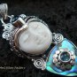 Silver Paua Shell Topaz Goddess Pendant GDP-916-PS
