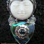Silver Paua Shell Topaz Goddess Pendant GDP-916-PS