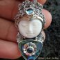 Silver Paua Shell Topaz Goddess Pendant GDP-916-PS