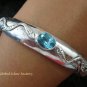 Sterling Silver & Blue Topaz Snake Bangle SBB-326-PS