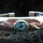 Sterling Silver & Blue Topaz Snake Bangle SBB-326-PS