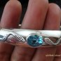 Sterling Silver & Blue Topaz Snake Bangle SBB-326-PS