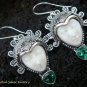 Sterling Silver & Green Quartz Goddess Earrings GDE-907-PS