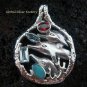 925 Silver Three Dolphins & Mixed Gems Pendant SP-413-KT