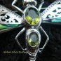 925 Silver Paua Shell & Peridot Dragonfly Brooch Pendant BC-150-KT