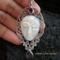 Sterling Silver Carved Shell Goddess Pendant GDP-918-KT