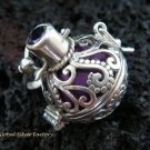 925 Silver & Amethyst 18MM Harmony Ball Pendant HB-295-KT