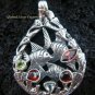 925 Silver Three Fish & Mixed Gems Pendant SP-420-KT