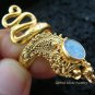 925 Silver & 22kt GP Opal Snake Ring GPR-118-NY