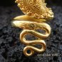 925 Silver & 22kt GP Garnet Snake Ring GPR-116-NY