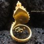 925 Silver & 22kt GP Garnet Snake Ring GPR-116-NY