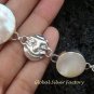 925 Silver White Shell & Faces Bracelet SBB-321-KT