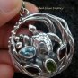 925 Silver Turtle & Mixed Gems Pendant SP-417-KT