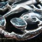 925 Silver Three Dolphins & Blue Topaz Pendant SP-415-KT