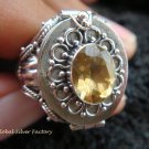 Silver & Citrine Locket Ring LR-546-KT