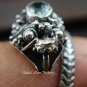 Sterling Silver & Blue Topaz Snake Ring RI-216-KA